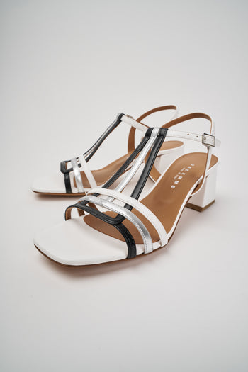 Tre Emme Sandalo Bianco+nero+argento Donna - 5