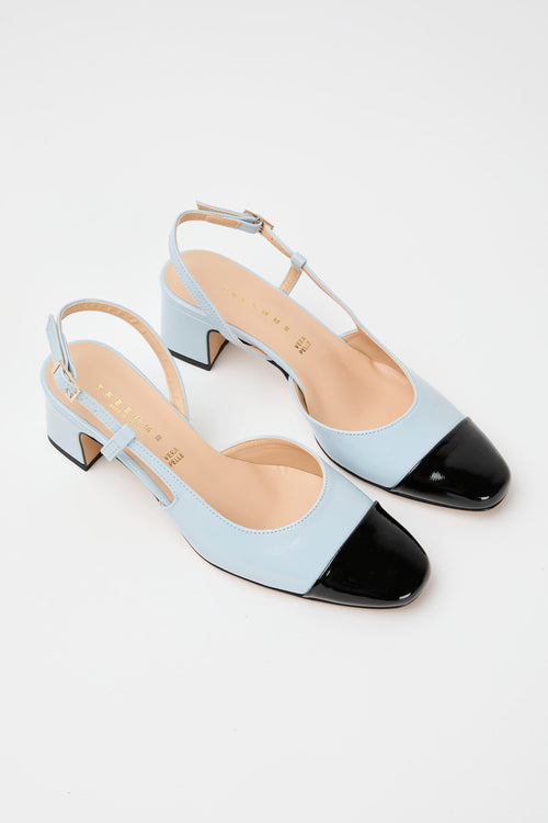 Tre Emme Slingback Nero+celeste Donna - 2