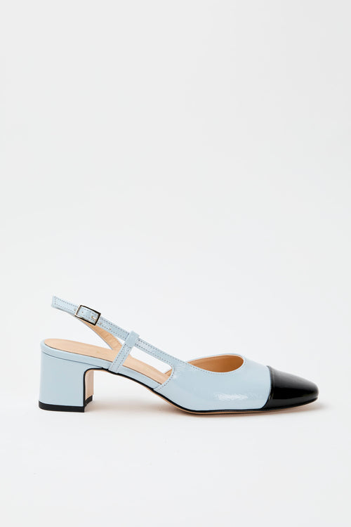 Tre Emme Slingback Nero+celeste Donna