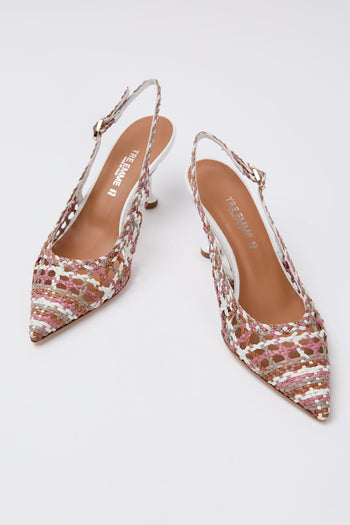 Tre Emme Slingback Multi+white Pink Donna - 6