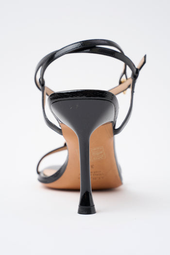 Albano Sandalo Nero/acc.platino Donna - 4
