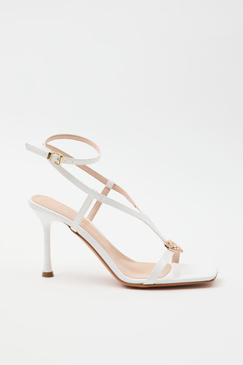 Albano Sandalo Bianco/acc.platino Donna - 2