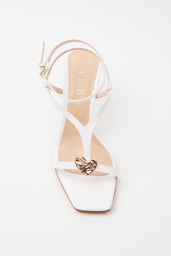 Albano Sandalo Bianco/acc.platino Donna - 4