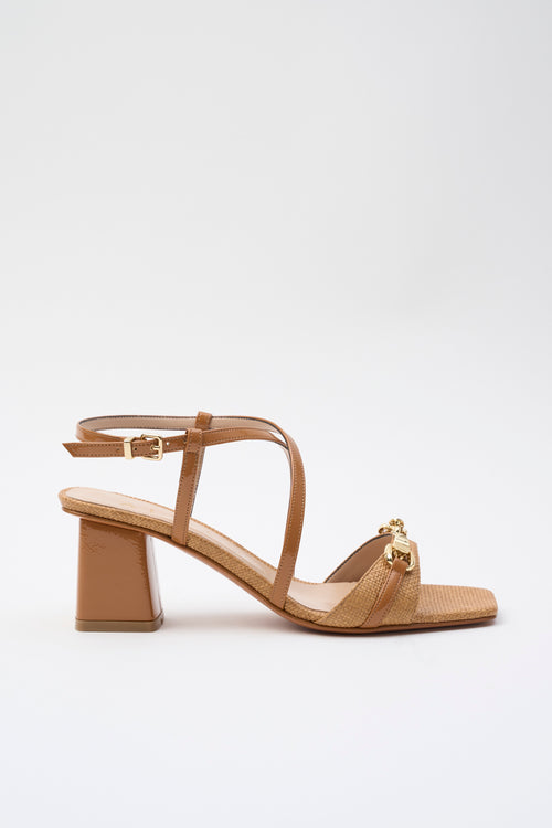Albano Sandalo Cuoio/acc.platino Donna