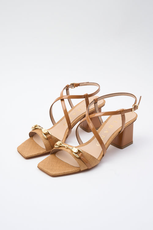 Albano Sandalo Cuoio/acc.platino Donna - 2