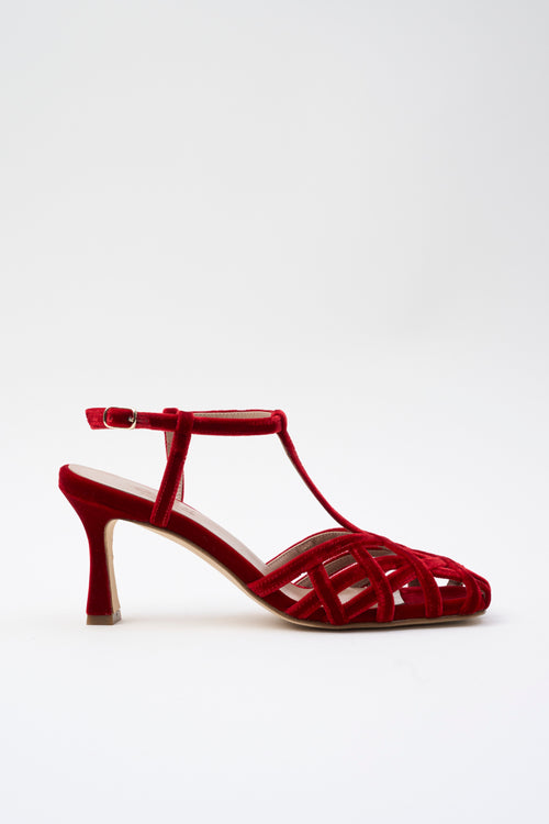 Cheville Sandalo Rosso Donna