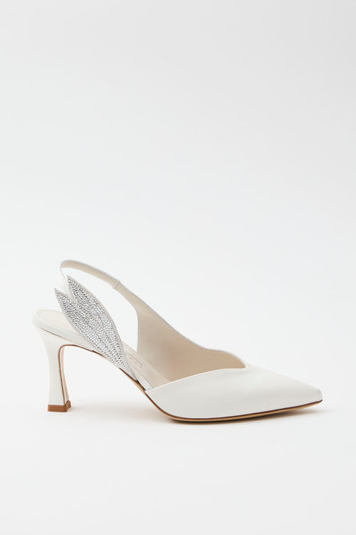 Elata Slingback Bianco Argento Donna