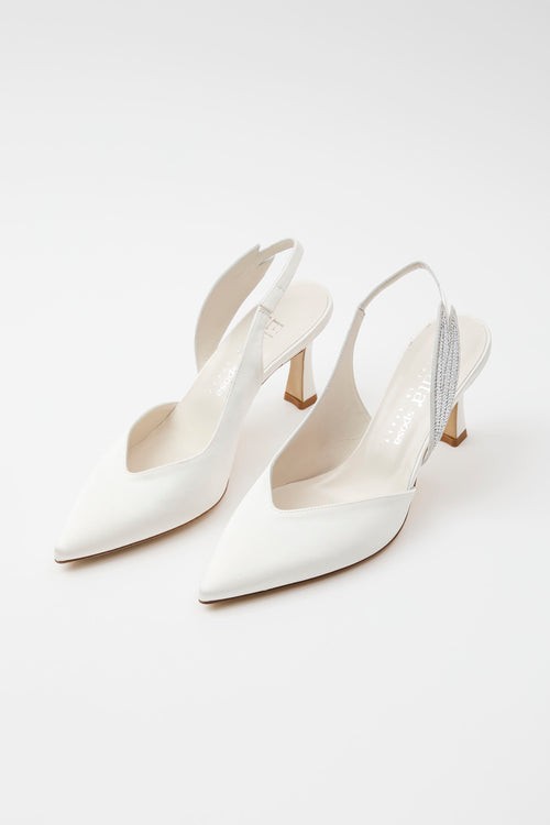Elata Slingback Bianco Argento Donna - 2