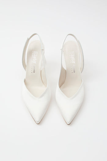 Elata Slingback Bianco Argento Donna - 3