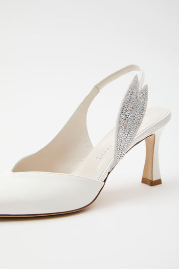 Elata Slingback Bianco Argento Donna - 4