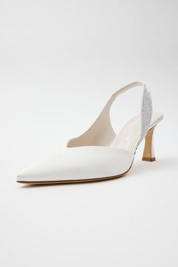 Elata Slingback Bianco Argento Donna - 6