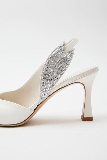 Elata Slingback Bianco Argento Donna - 7