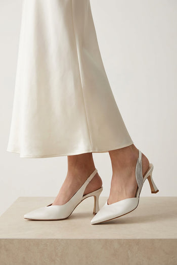 Elata Slingback Bianco Argento Donna - 9