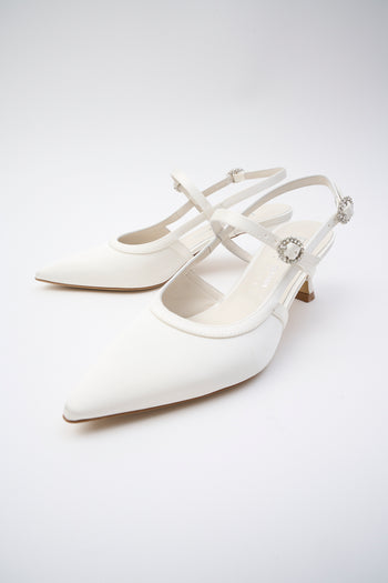 Elata Slingback Bianco Donna - 6