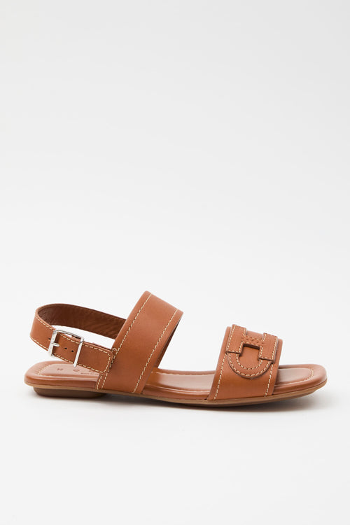 Hogan Sandalo Cuoio Scuro Donna