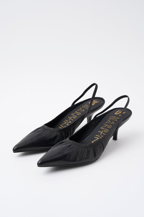 Massimo Santini X Tre Emme Slingback Black Donna - 2
