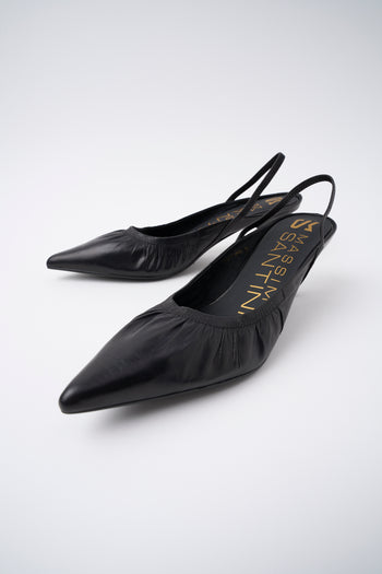 Massimo Santini X Tre Emme Slingback Black Donna - 6