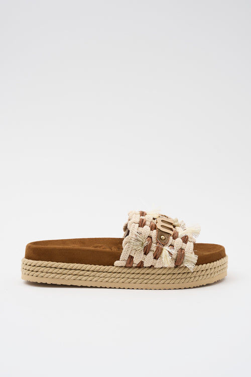 Mou Ciabatta Beige Donna