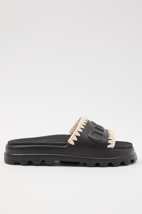 Mou Ciabatta Black/white Donna