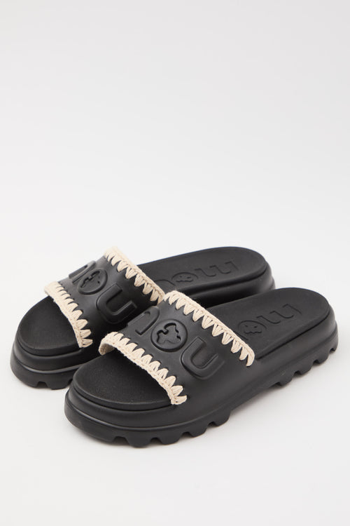 Mou Ciabatta Black/white Donna - 2