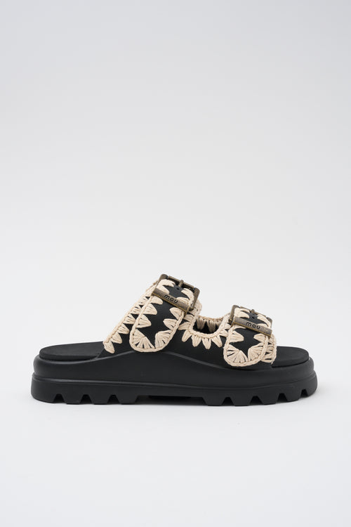 Mou Ciabatta Black/white Donna