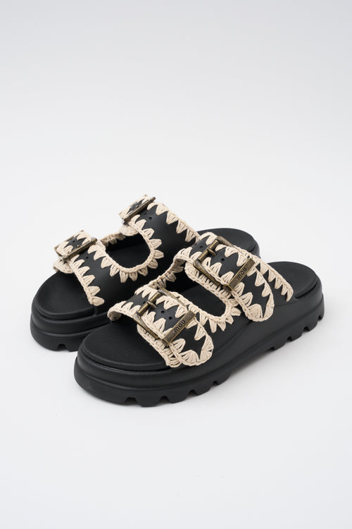 Mou Ciabatta Black/white Donna - 2