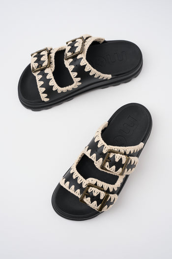 Mou Ciabatta Black/white Donna - 3