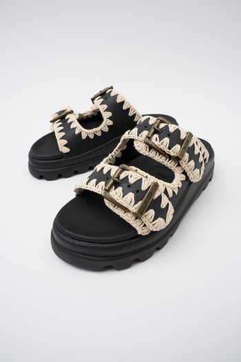 Mou Ciabatta Black/white Donna - 6