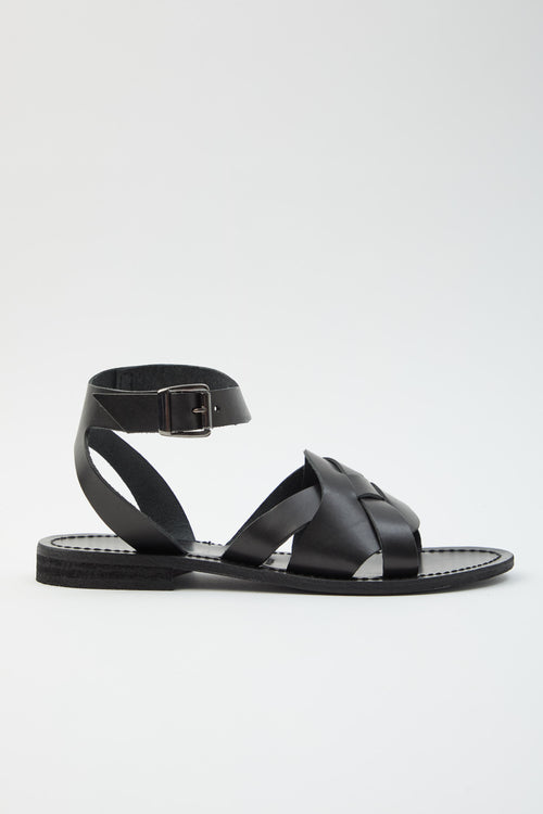 Tre Emme Sandalo Nero Donna