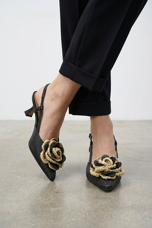 Tre Emme Slingback Nero Donna