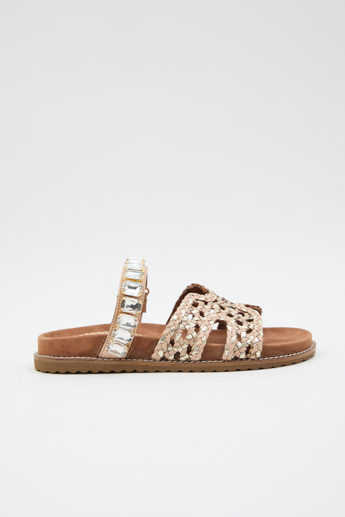 Tre Emme Ciabatta Beige/platino Donna