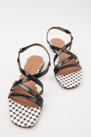 Tre Emme Sandalo Nero+pois Bianco Donna - 8