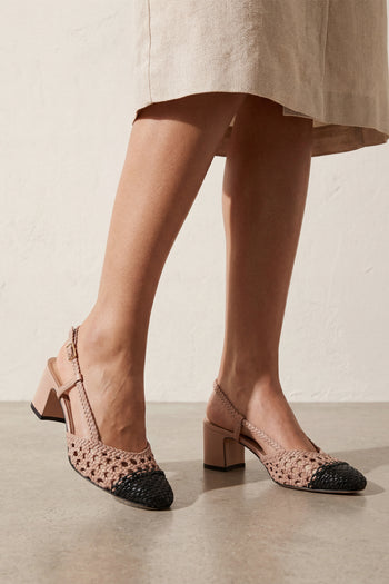 Tre Emme Slingback Nero+nude Donna - 10