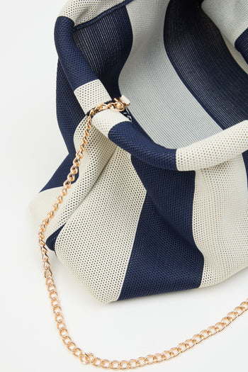 Tre Emme Borsa Righe Beige/blu Donna - 3