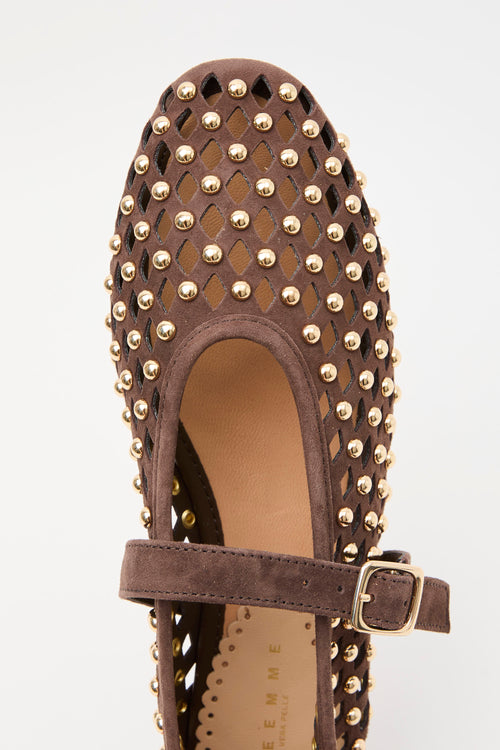 Tre Emme Ballerina Dark Brown Donna
