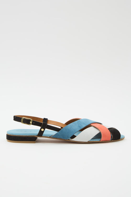 Tre Emme Sandalo Arancio+nero Donna