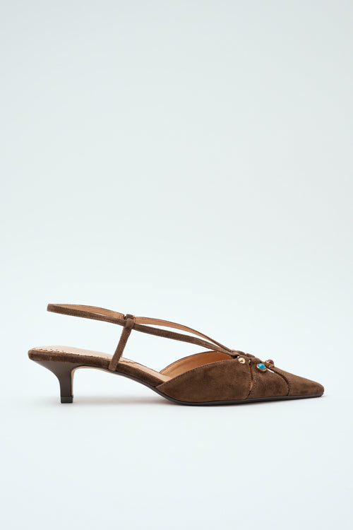 Tre Emme Slingback Dark Brown Donna