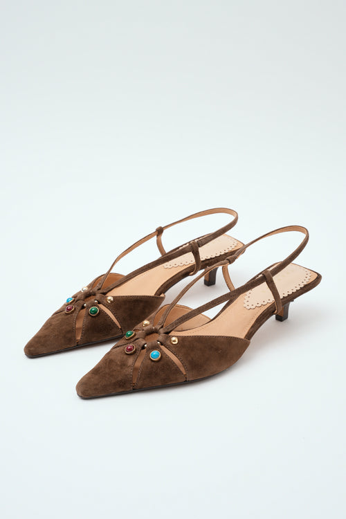 Tre Emme Slingback Dark Brown Donna