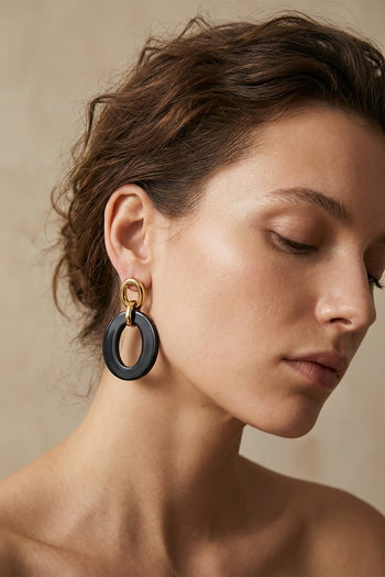 Tre Emme Orecchini Nero/oro Donna - 4