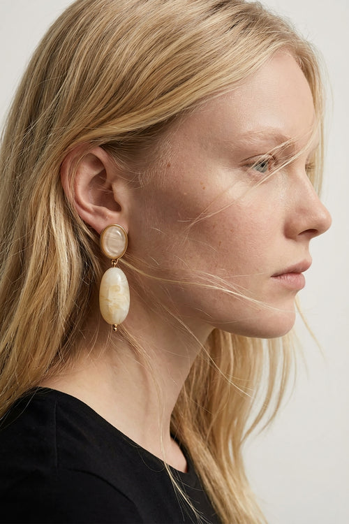 Tre Emme Orecchini Bianco/oro Donna