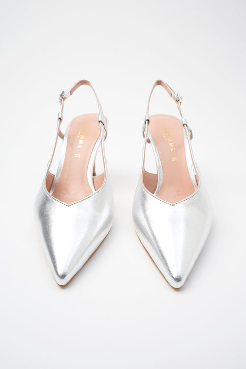 Tre Emme Slingback Argento Donna