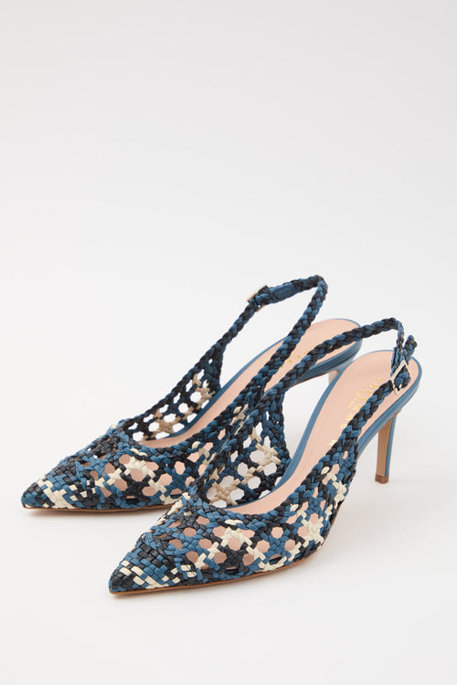 Tre Emme Slingback Azzurro+off White Donna - 2