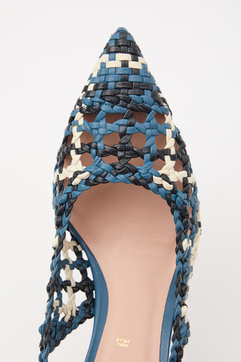 Tre Emme Slingback Azzurro+off White Donna - 6