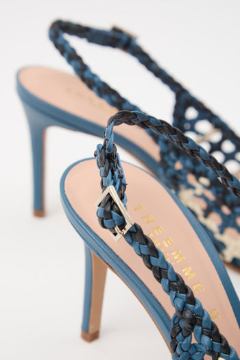 Tre Emme Slingback Azzurro+off White Donna - 7
