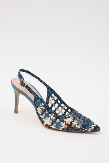 Tre Emme Slingback Azzurro+off White Donna - 8