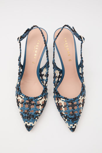 Tre Emme Slingback Azzurro+off White Donna - 9