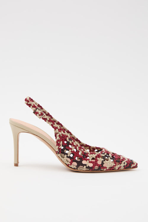 Tre Emme Slingback Rosso+mocca Donna