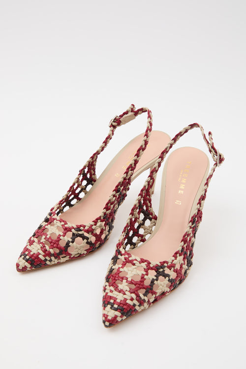 Tre Emme Slingback Rosso+mocca Donna - 2