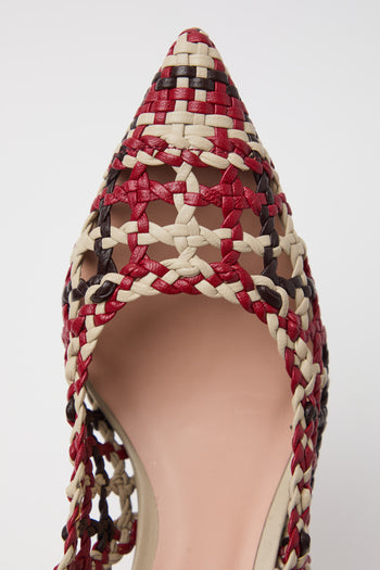 Tre Emme Slingback Rosso+mocca Donna - 5
