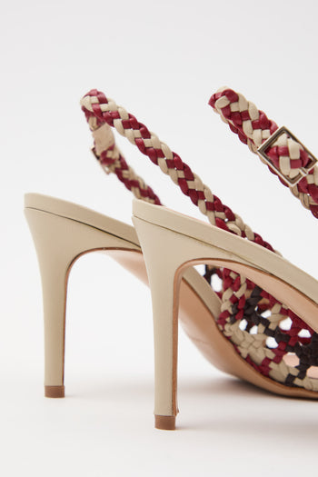 Tre Emme Slingback Rosso+mocca Donna - 6